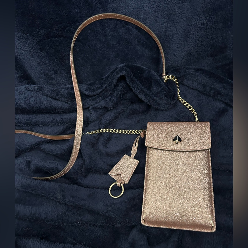Kate spade purple glitter cross body phone case